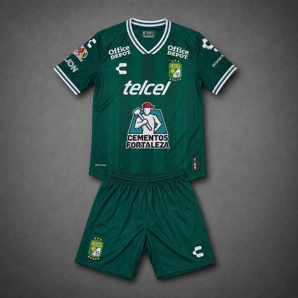 Uniforme local Club León 2025-26 Charly (jersey y short)
